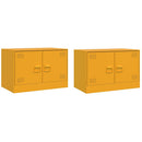 tv-borde 2 stk. 67x39x44 cm stål sennepsgul