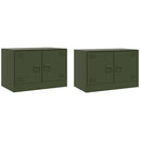 tv-borde 2 stk. 67x39x44 cm stål olivengrøn