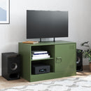 tv-bord 67x39x44 cm stål olivengrøn