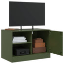 tv-bord 67x39x44 cm stål olivengrøn