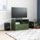 tv-bord 67x39x44 cm stål olivengrøn