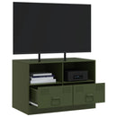 tv-bord 67x39x44 cm stål olivengrøn