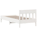 sengeramme uden madras 90x190 cm massivt fyrretræ hvid