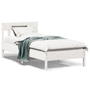 sengeramme uden madras 90x190 cm massivt fyrretræ hvid