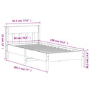 sengeramme uden madras 90x190 cm massivt fyrretræ gyldenbrun