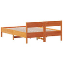 sengeramme uden madras 140x200 cm massivt fyr gyldenbrun