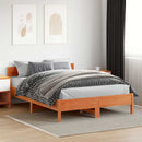 sengeramme uden madras 140x200 cm massivt fyr gyldenbrun