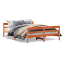 sengeramme uden madras 140x200 cm massivt fyr gyldenbrun