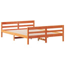 sengeramme uden madras 140x200 cm massivt fyr gyldenbrun