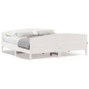 sengeramme uden madras 200x200 cm massivt fyrretræ hvid