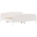 sengeramme uden madras 200x200 cm massivt fyrretræ hvid