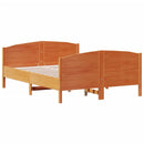 sengeramme uden madras 160x200 cm massivt fyrretræ gyldenbrun