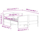 sengeramme uden madras 150x200 cm massivt fyrretræ