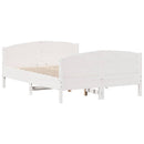 sengeramme uden madras 150x200 cm massivt fyrretræ hvid