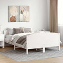 sengeramme uden madras 150x200 cm massivt fyrretræ hvid