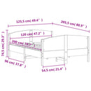 sengeramme uden madras 120x200 cm massivt fyrretræ hvid