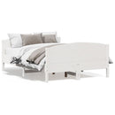 sengeramme uden madras 140x190 cm massivt fyrretræ hvid