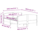 sengeramme uden madras 140x190 cm massivt fyrretræ hvid