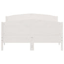 sengeramme uden madras 135x190 cm massivt fyrretræ hvid