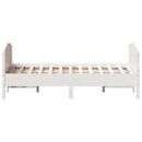 sengeramme uden madras 135x190 cm massivt fyrretræ hvid