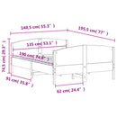 sengeramme uden madras 135x190 cm massivt fyrretræ hvid