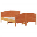 sengeramme uden madras 135x190 cm massivt fyrretræ brun