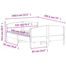 sengeramme uden madras 135x190 cm massivt fyrretræ brun