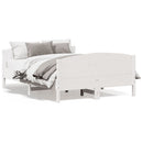 sengeramme uden madras 120x190 cm massivt fyrretræ hvid