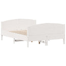 sengeramme uden madras 120x190 cm massivt fyrretræ hvid