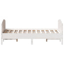 sengeramme uden madras 120x190 cm massivt fyrretræ hvid