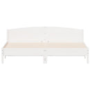 sengeramme uden madras 200x200 cm massivt fyrretræ hvid