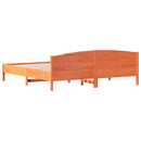 sengeramme uden madras 200x200 cm massivt fyrretræ gyldenbrun