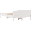 sengeramme uden madras 150x200 cm massivt fyrretræ hvid