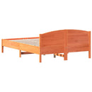 sengeramme uden madras 150x200 cm massivt fyrretræ gyldenbrun