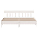 sengeramme uden madras 200x200 cm massivt fyrretræ hvid