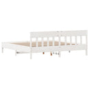 sengeramme uden madras 200x200 cm massivt fyrretræ hvid