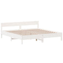 sengeramme uden madras 200x200 cm massivt fyrretræ hvid