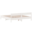 sengeramme uden madras 200x200 cm massivt fyrretræ hvid