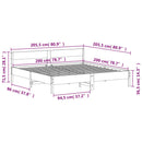 sengeramme uden madras 200x200 cm massivt fyrretræ hvid