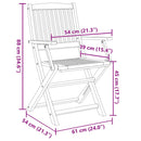 foldbare havestole 2 stk. 54x61x88 cm massivt akacietræ