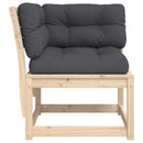 hjørnemodul til havesofa 73x73x78 cm m. hynder massivt fyrretræ