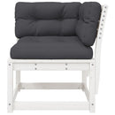 hjørnemodul til havesofa 73x73x78 cm m. hynder massivt fyr hvid