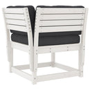 hjørnemodul til havesofa 73x73x78 cm m. hynder massivt fyr hvid