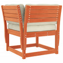 hjørnemodul til havesofa 73x73x78 cm m. hynder massivt fyr brun