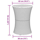 sidebord trommeformet polyrattan og massivt træ sort