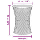 sidebord trommeformet polyrattan og massivt træ beige