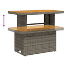 havebord 90x55x71 cm polyrattan og massivt akacietræ grå