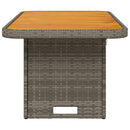 havebord 90x55x71 cm polyrattan og massivt akacietræ grå