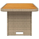 havebord 90x55x71 cm polyrattan og akacietræ beige