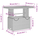 havebord 90x55x71 cm polyrattan og akacietræ beige